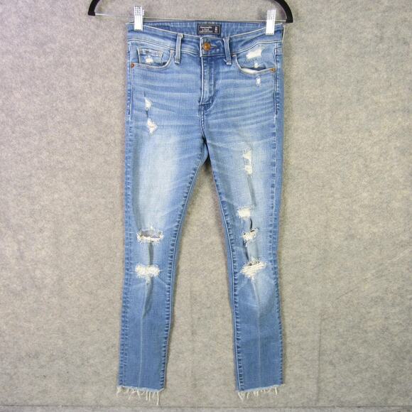 Abercrombie & Fitch Jeans Womens 24 Harper Super Skinny High Rise Distressed - Picture 1 of 7